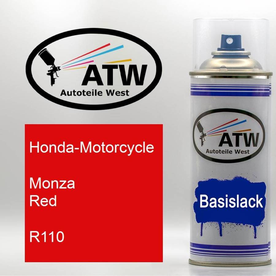 Honda-Motorcycle, Monza Red, R110: 400ml Sprühdose, von ATW Autoteile West.